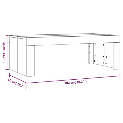 vidaXL Salongbord røkt eik 102x50x36 cm konstruert tre