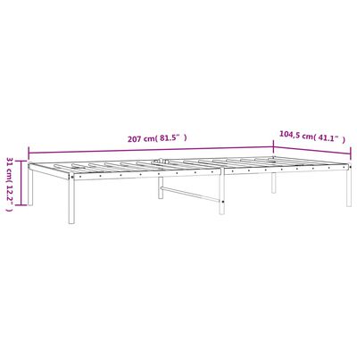 vidaXL Sengeramme i metall svart 100x200 cm