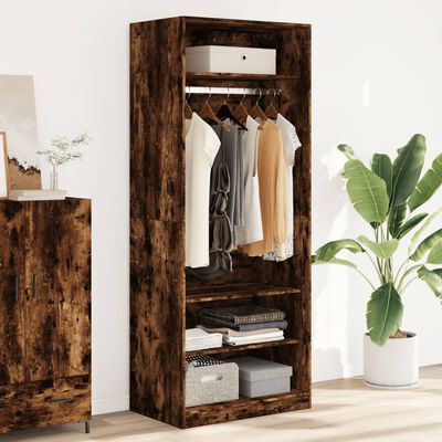 vidaXL Garderobe røkt eik 80x50x200 cm konstruert tre