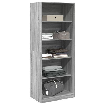 vidaXL Garderobe grå sonoma 80x50x200 cm konstruert tre