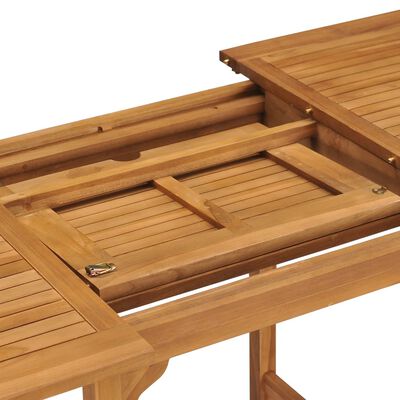 vidaXL Uttrekkbart hagebord (110-160)x80x75 cm heltre teak