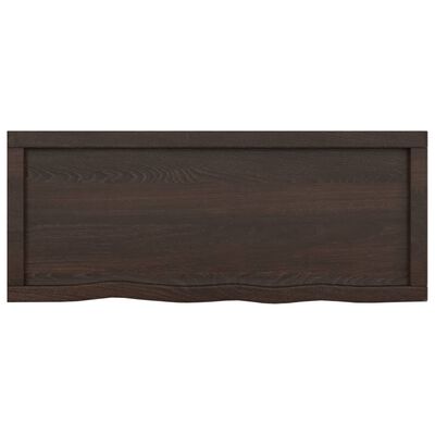 vidaXL Benkeplate til bad mørkebrun 100x40x(2-4) cm behandlet heltre