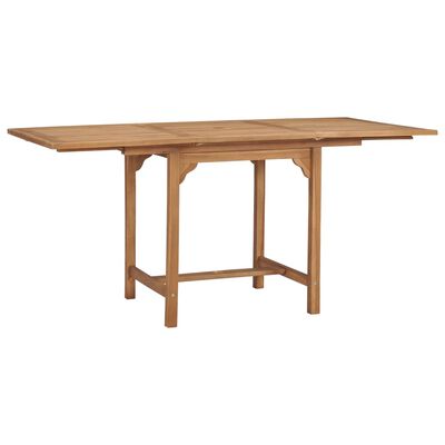 vidaXL Uttrekkbart hagebord (110-160)x80x75 cm heltre teak