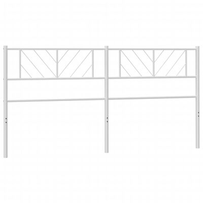 vidaXL Sengegavl i metall hvit 200 cm