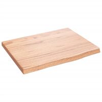 vidaXL Benkeplate til bad lysebrun 40x30x2 cm behandlet heltre