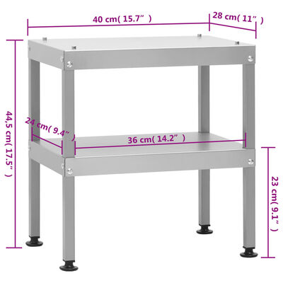 vidaXL Bord for røykgrill 40x28x44,5 cm galvanisert stål