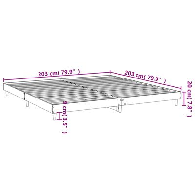 vidaXL Sengeramme sonoma eik 200x200 cm konstruert tre