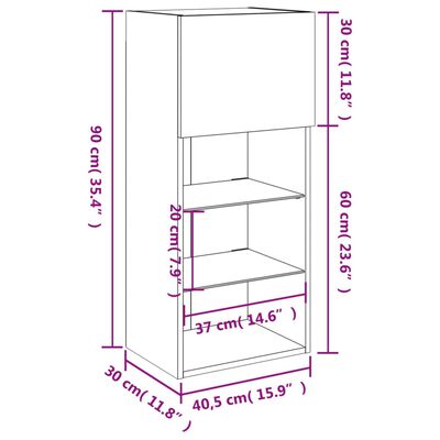 vidaXL TV-benk med LED-lys hvit 40,5x30x90 cm