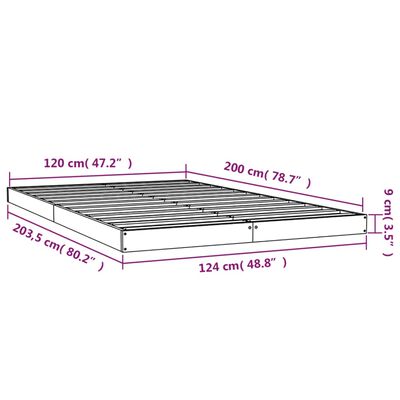 vidaXL Sengeramme honningbrun 120x200 cm heltre furu