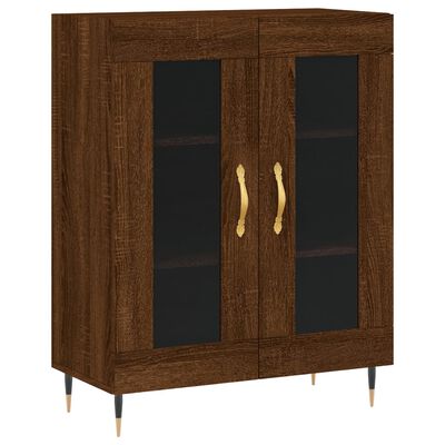 vidaXL Highboard brun eik 69,5x34x180 cm konstruert tre