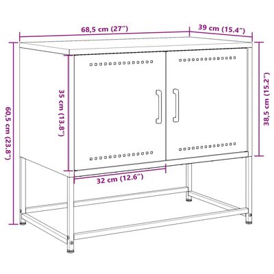 vidaXL TV-benk antrasitt 68,5x39x60,5 cm stål