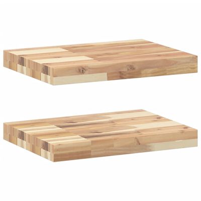 vidaXL Flytende hyller 2 stk 60x30x4 cm ubehandlet heltre akasie