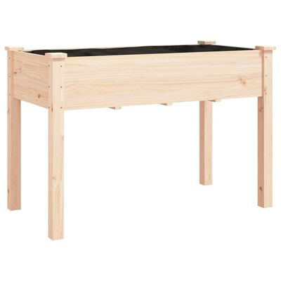 vidaXL Plantekasse med foring 118x59x76 cm heltre gran