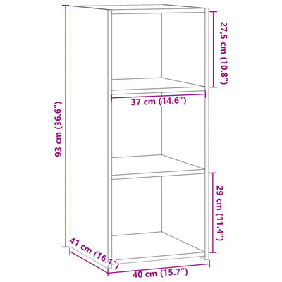 vidaXL Skjenk svart 40x41x93 cm konstruert tre