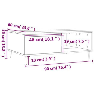 vidaXL Salongbord betonggrå 90x60x35 cm konstruert tre