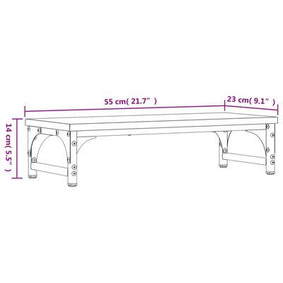 vidaXL Skjermstativ svart 55x23x14 cm konstruert tre