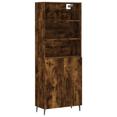 vidaXL Highboard røkt eik 69,5x34x180 cm konstruert tre