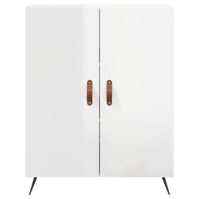 vidaXL Highboard høyglans hvit 69,5x34x180 cm konstruert tre