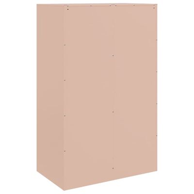 vidaXL Skjenk rosa 67x39x107 cm stål