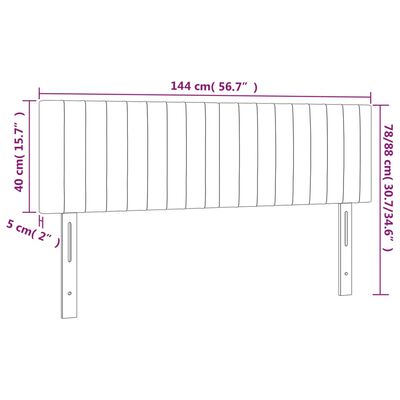 vidaXL Hodegavler 2 stk mørkegrå 72x5x78/88 cm fløyel