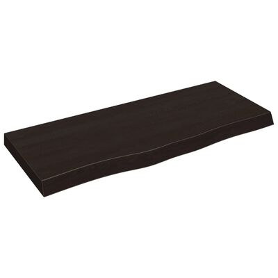 vidaXL Benkeplate til bad mørkebrun 100x40x(2-6) cm behandlet heltre