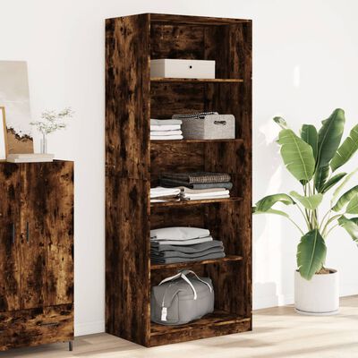 vidaXL Garderobe røkt eik 80x50x200 cm konstruert tre