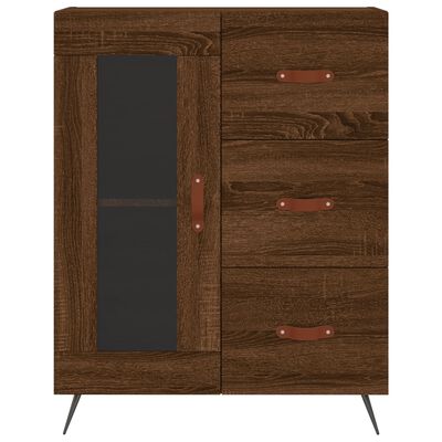 vidaXL Highboard brun eik 69,5x34x180 cm konstruert tre