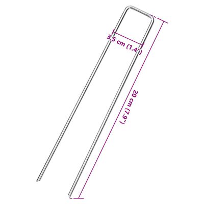 vidaXL Jordplugger U-formet 25 stk 20x3,5 cm galvanisert stål