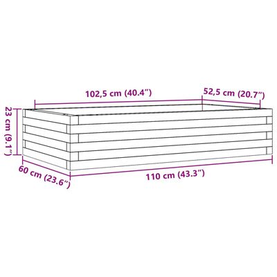 vidaXL Plantekasse 110x60x23 cm heltre furu