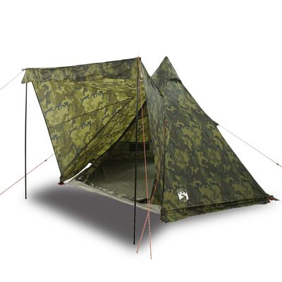 vidaXL Familietelt tipi for 6 personer kamuflasje vanntett