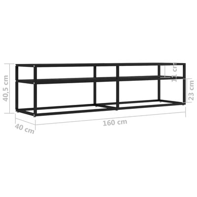 vidaXL TV-benk svart marmor 160x40x40,5 cm herdet glass