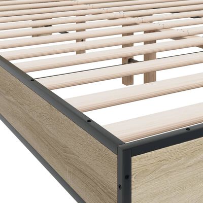 vidaXL Sengeramme sonoma eik 140x200 cm konstruert tre og metall