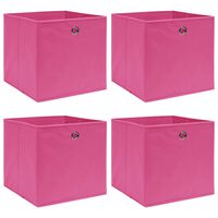 vidaXL Oppbevaringsbokser 4 stk rosa 32x32x32 cm stoff