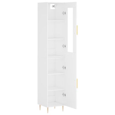 vidaXL Highboard hvit 34,5x34x180 cm konstruert tre