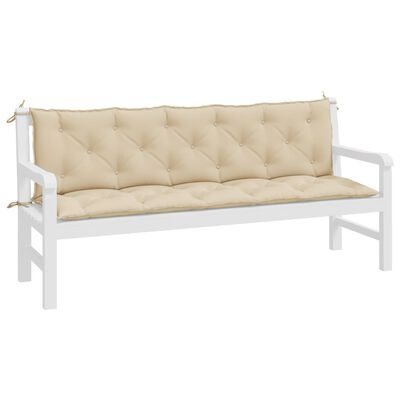 vidaXL Puter til hagebenk 2 stk beige 180x50x7 cm oxfordstoff