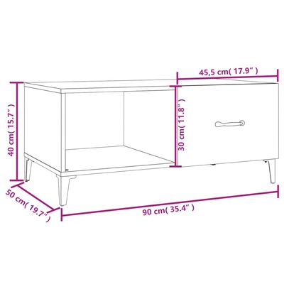 vidaXL Salongbord betonggrå 90x50x40 cm konstruert tre