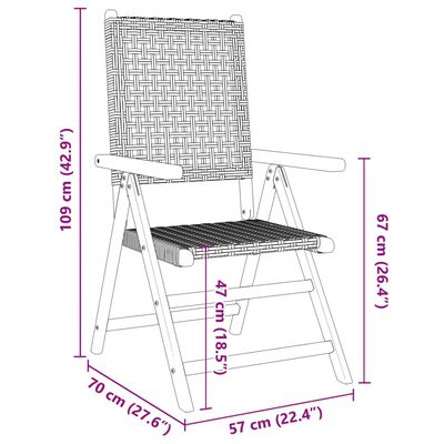 vidaXL Hagestoler 2 stk beige heltre akasie og polyrotting