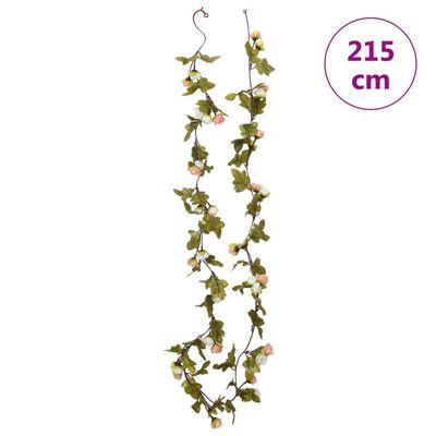 vidaXL Blomsterkranser for jul 6 stk champagne 215 cm