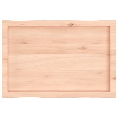 vidaXL Bordplate 80x50x(2-4) cm ubehandlet heltre eik naturlig kant