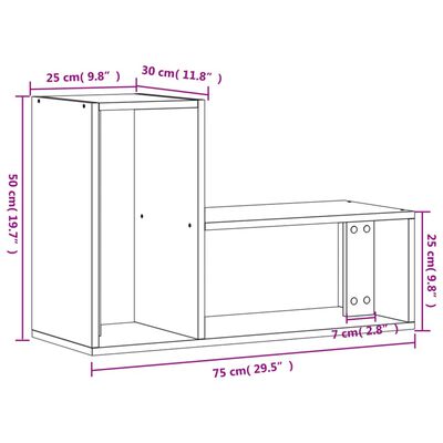 vidaXL TV-benker 2 stk grå sonoma 75x30x50 cm konstruert tre