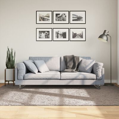 vidaXL Tykt teppe PAMPLONA høy luv moderne beige 160x230 cm