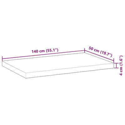 vidaXL Plate til baderomsskap ubehandlet 140x50x4 cm heltre akasie