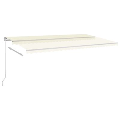 vidaXL Manuell uttrekkbar markise med LED 600x300 cm kremhvit