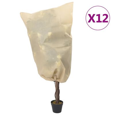 vidaXL Plantefleecetrekk med snor 12 stk 70 g/m² 0,8x1,2 m