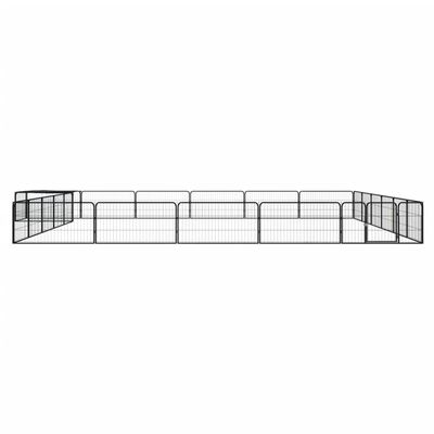vidaXL Hundegrind med 24 paneler svart 100x50 cm pulverlakkert stål