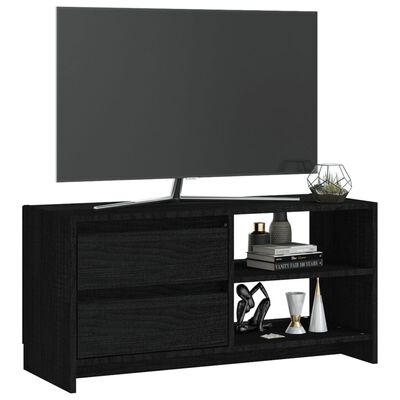 vidaXL TV-benk 80x31x39 cm heltre furu svart