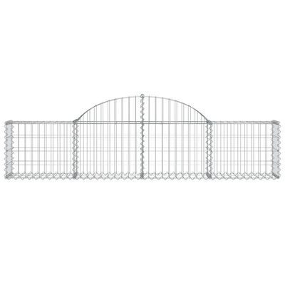 vidaXL Gabionkurver buede 7 stk 200x30x40/60 cm galvanisert jern