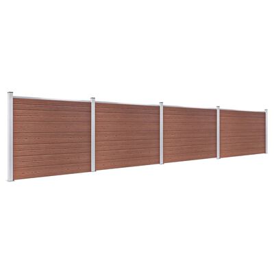 vidaXL Gjerdepanelsett WPC 699x146 cm brun