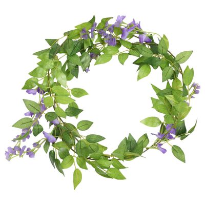 vidaXL Blomsterkranser for jul 6 stk lilla 200 cm