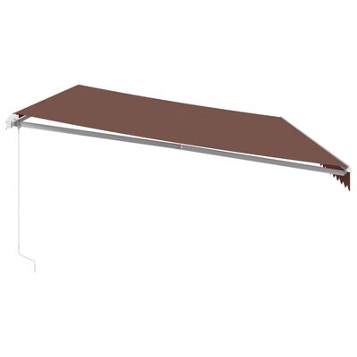 vidaXL Manuell uttrekkbar markise med LED brun 600x350 cm